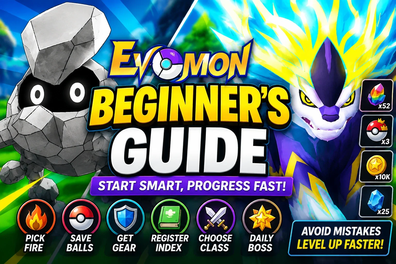 Evomon beginner guide cover art